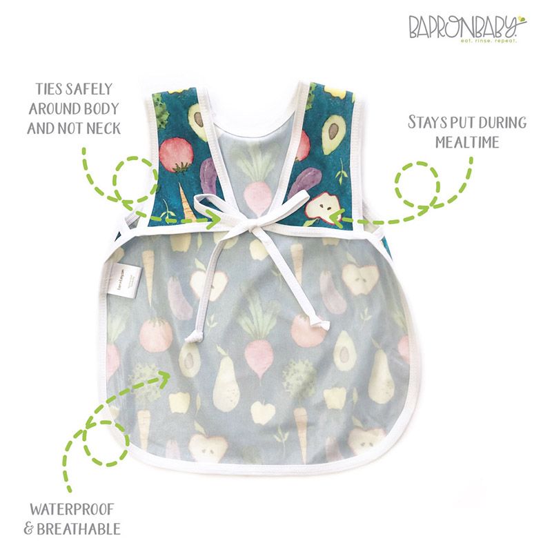 BapronBaby Feeding Bib - Dinosaur Drawing