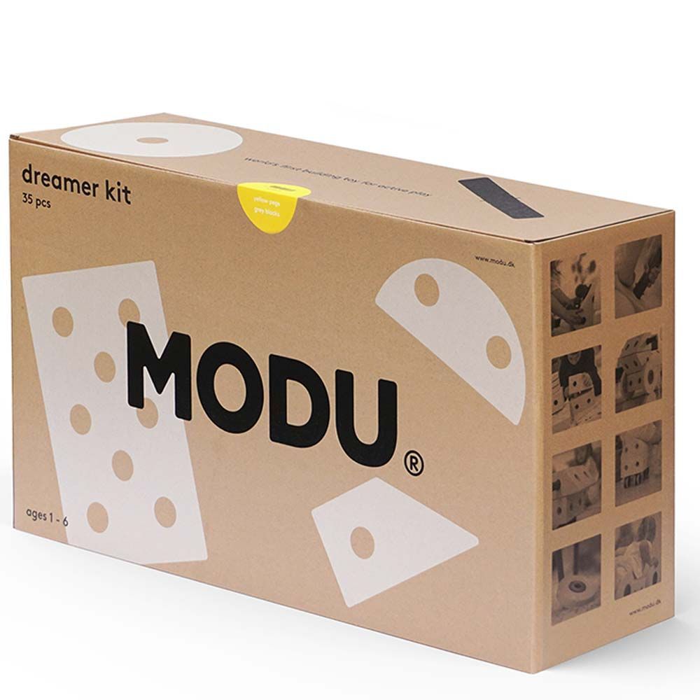 MODU - Dreamer Kit - Yellow Pegs & Grey Blocks - 35pcs