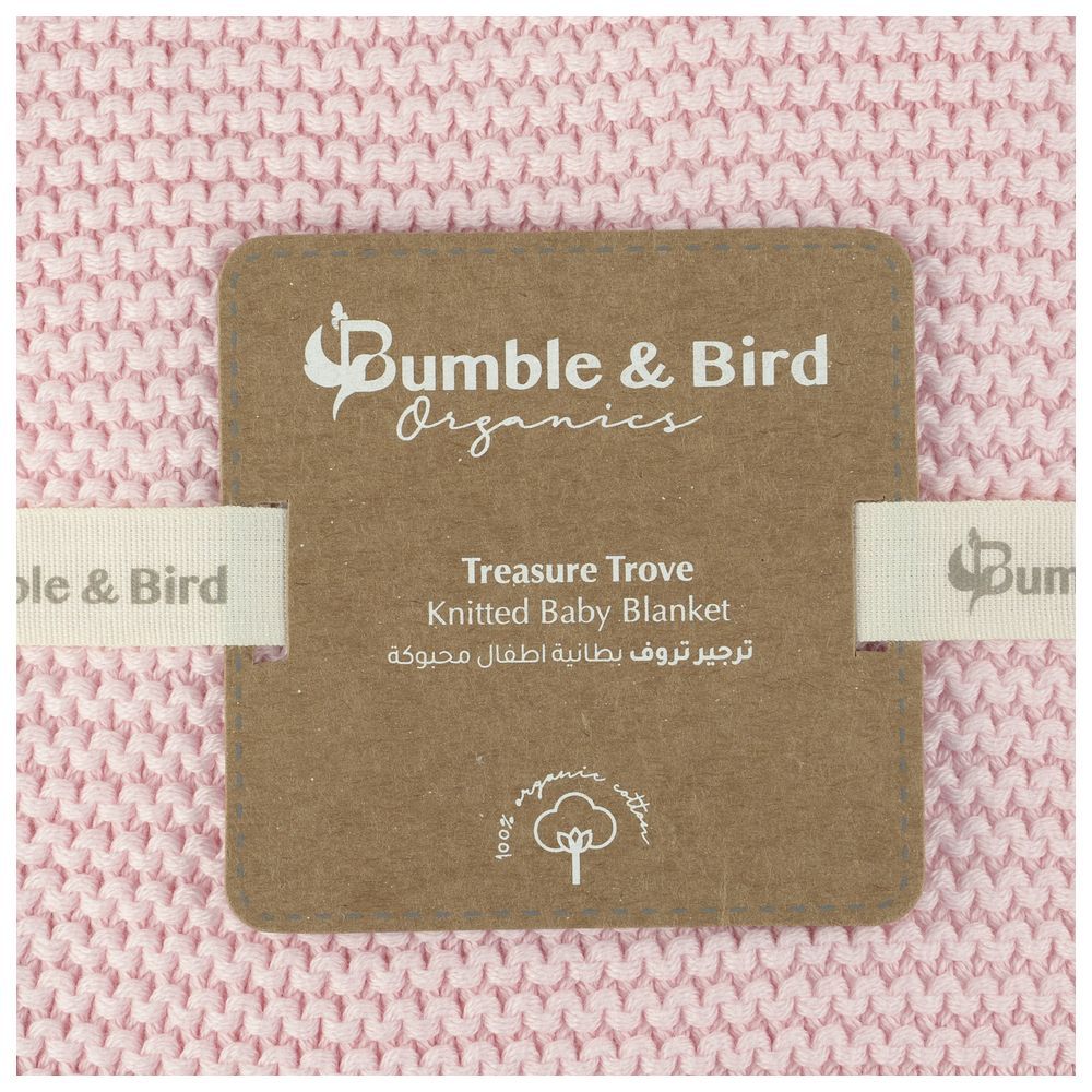 Bumble & Bird - Knitted Receiving Blanket - Pink