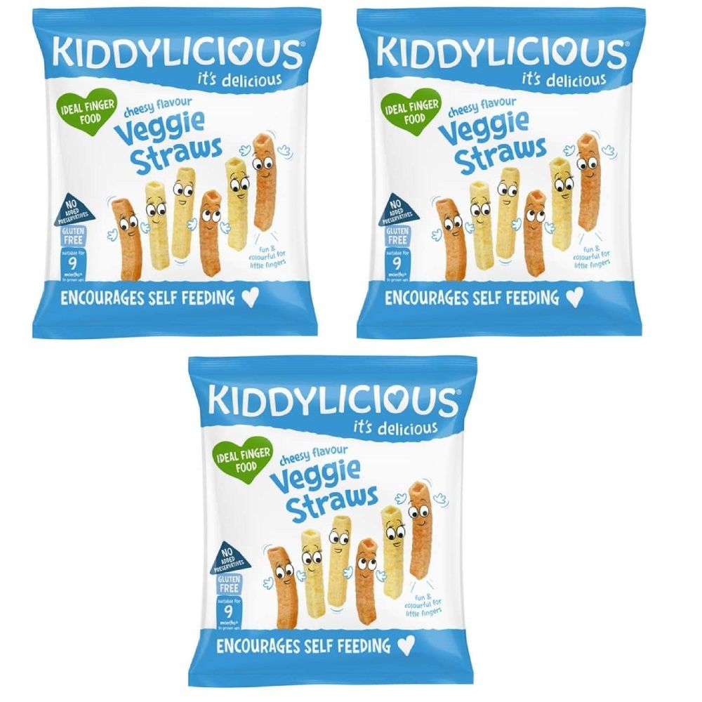 Kiddylicious - Cheesy Veggie Straws 12g - Pack of 3