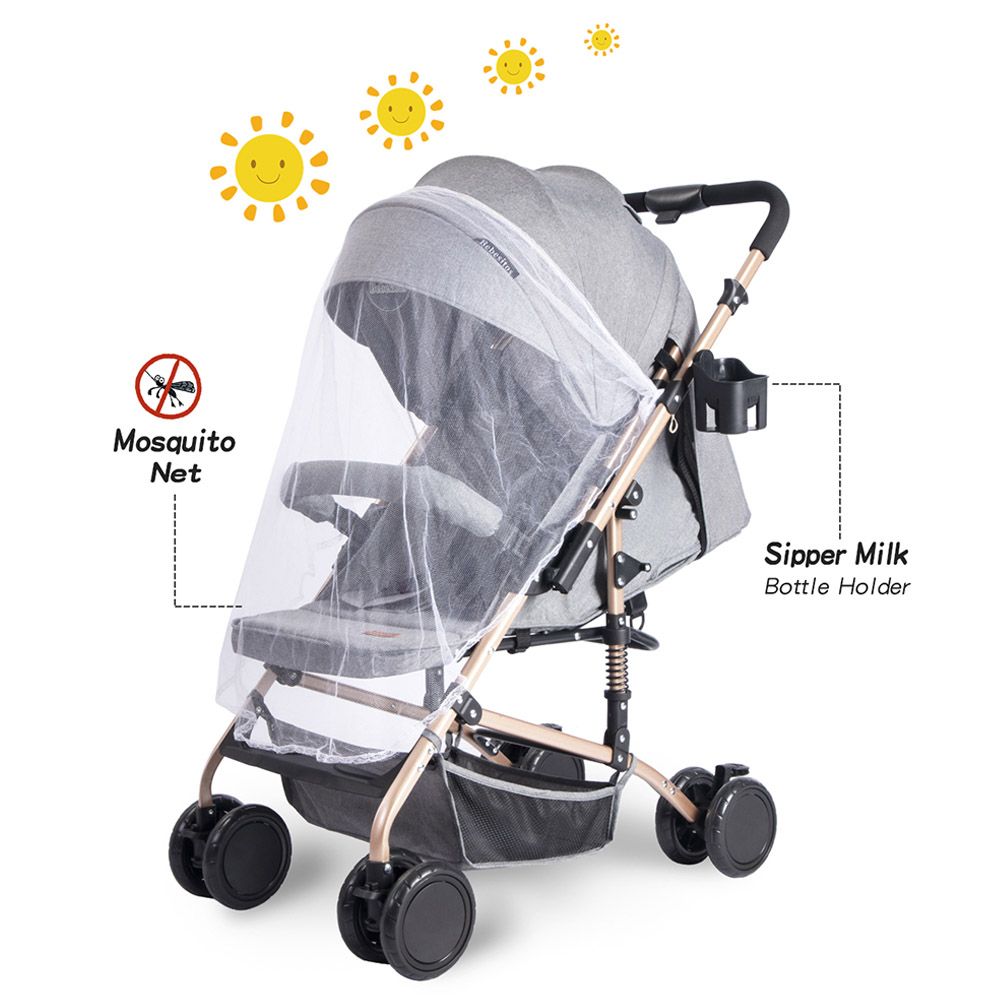 Bebesitos - Reversible Fast Folding Baby Stroller - Grey