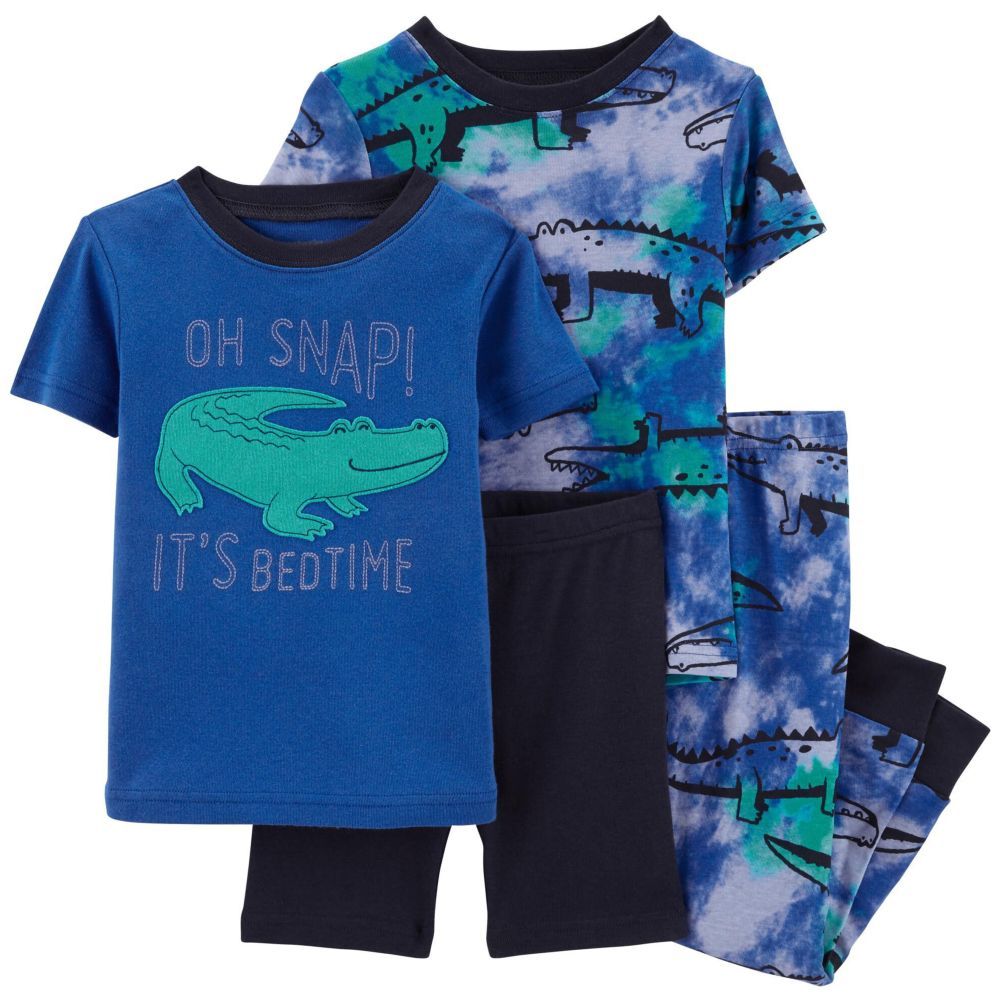 Carters | Toddler - 4pc-Set - Alligator Cotton PJs - Blue