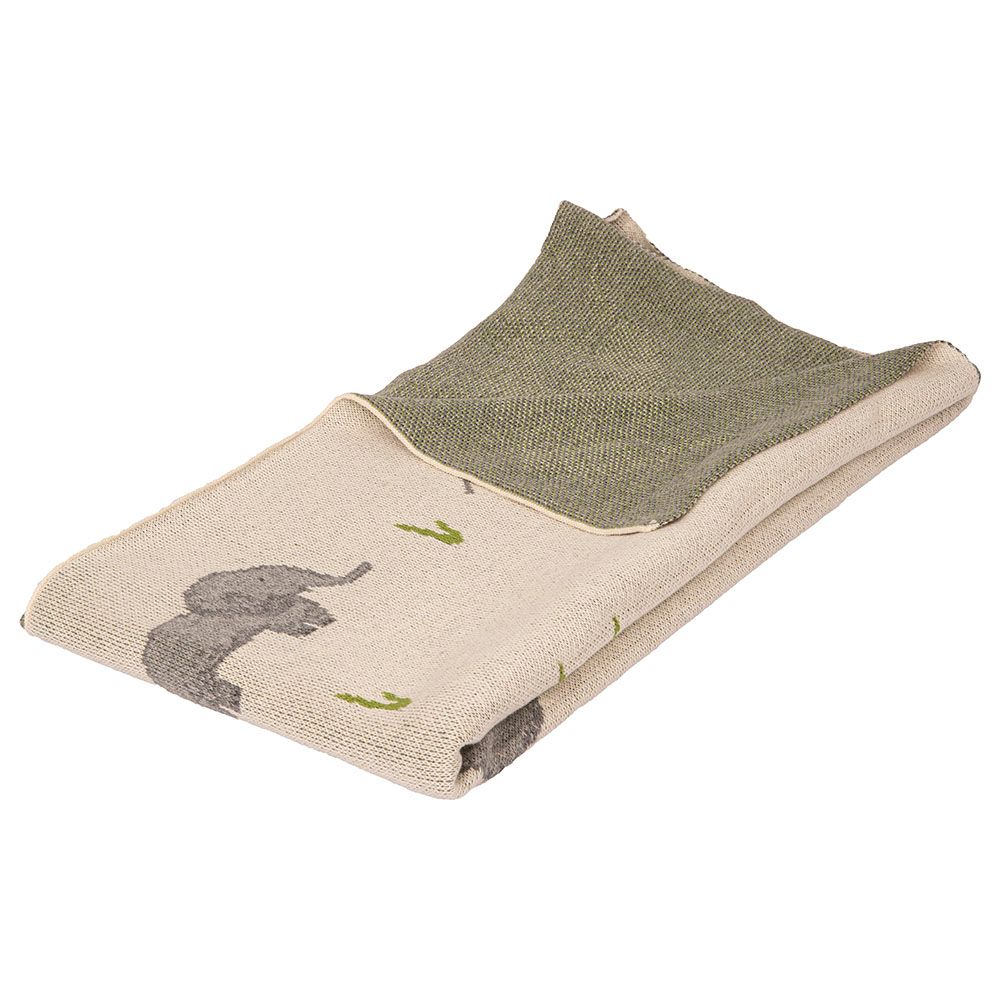 Alina - 100% Cotton Knitted Blankets Elephant Grass 