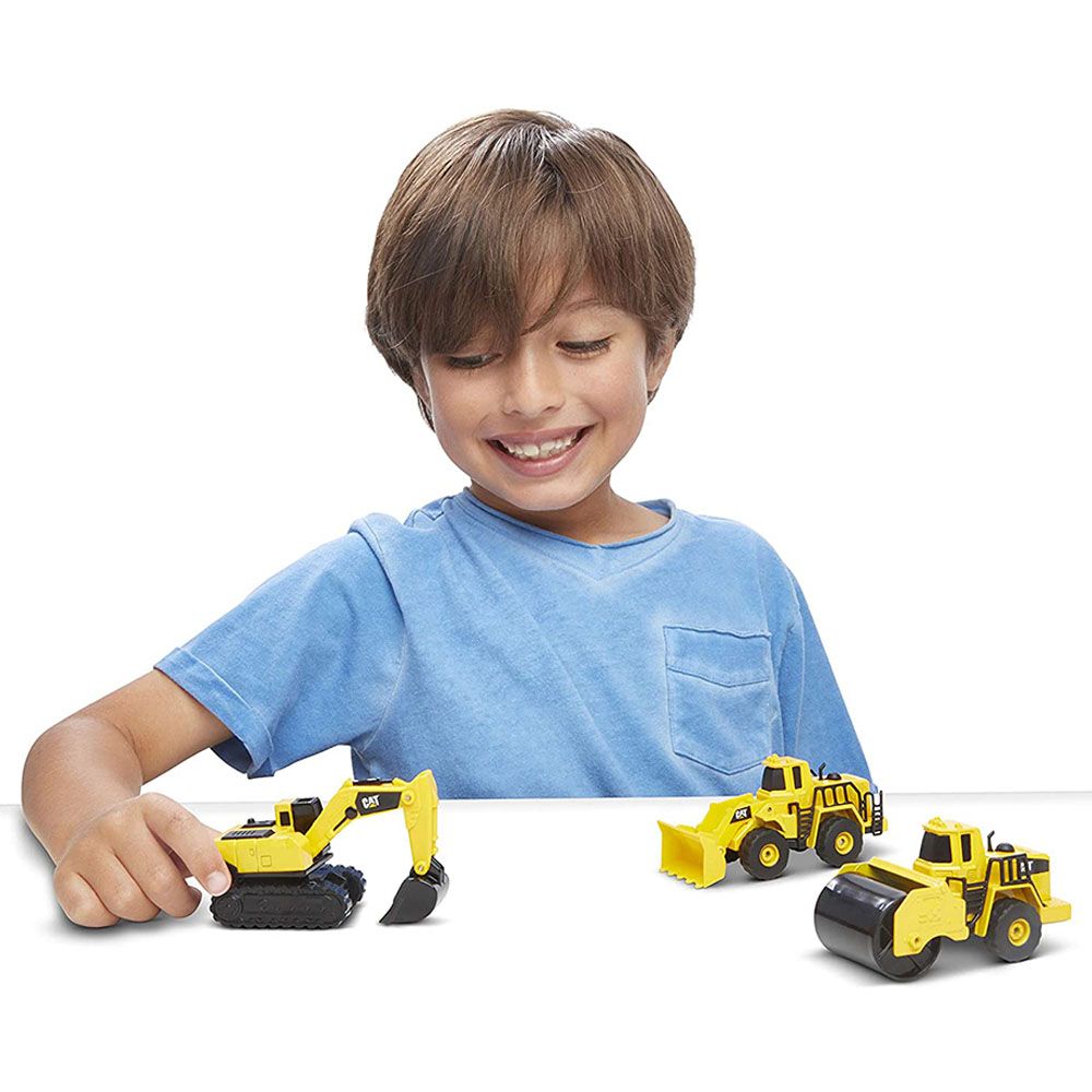 Cat Toys - Front Loader, Excavator & V Steam Roller 3Pcs-Set