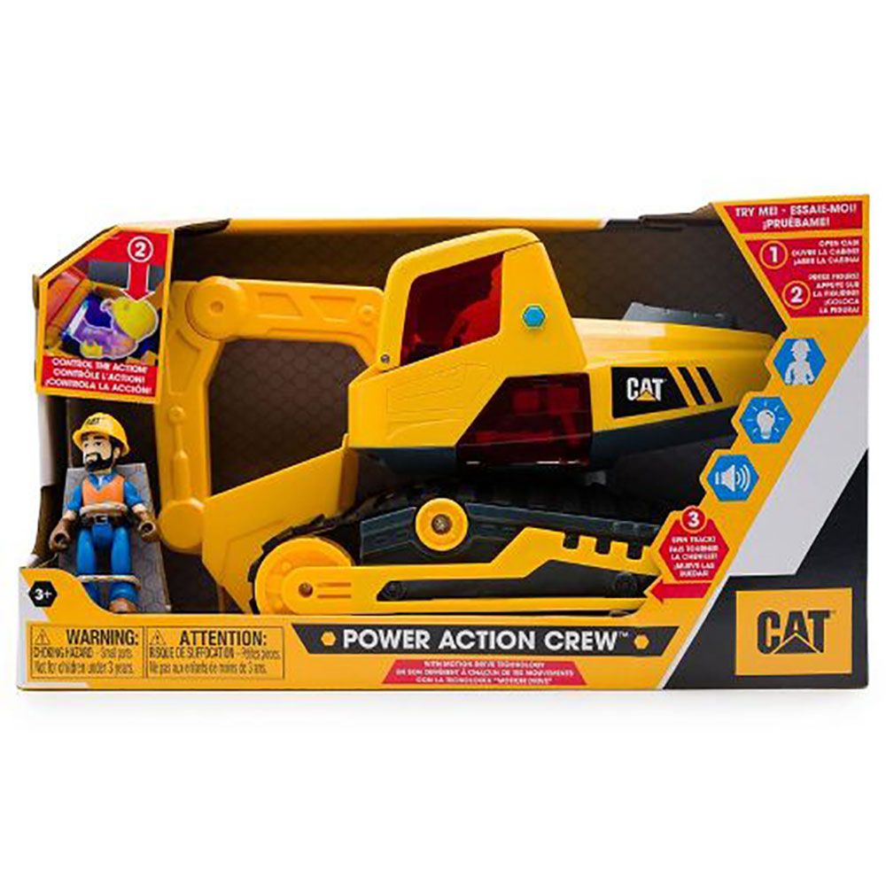 Cat Toys - Light & Sound Power Action Crew Excavator - Yellow