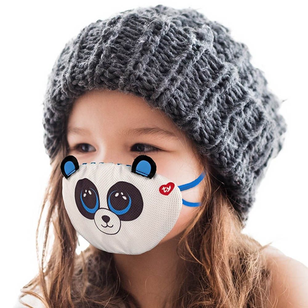 Ty - Beanie Boo Face Mask Panda Bamboo - White/Black