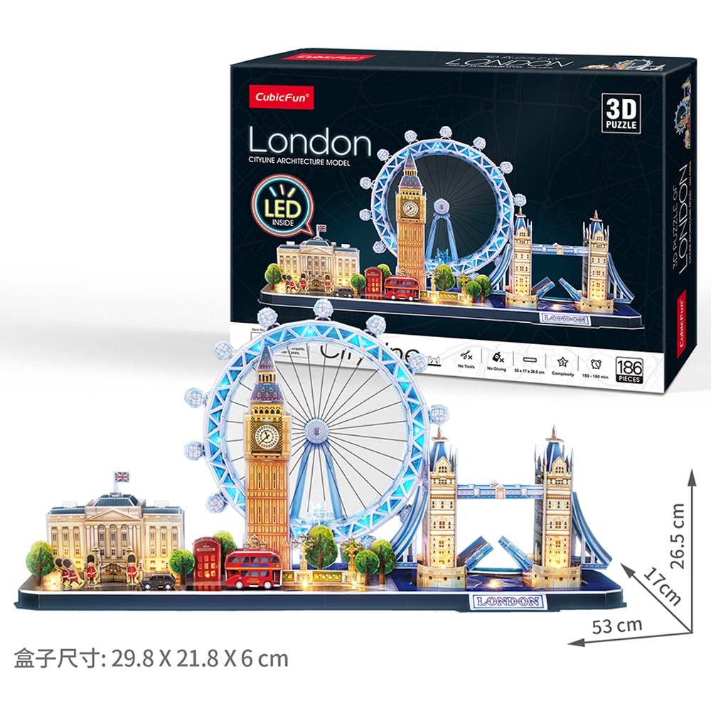 Cubicfun - City Line London Battery Operated 3D Puzzle 186pcs