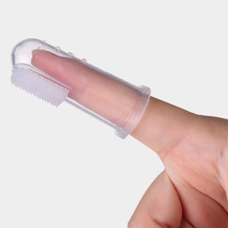 Amchi Baby Silicone Fingertip Toothbrush Pack Of 3 Clear