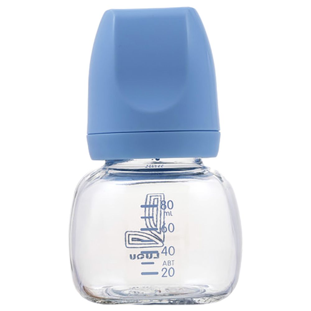 Luqu - Glass Feeding Bottle 80ml - Blue