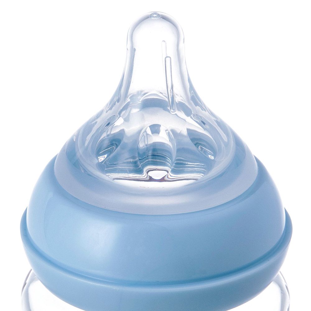 Luqu - Glass Feeding Bottle 80ml - Blue