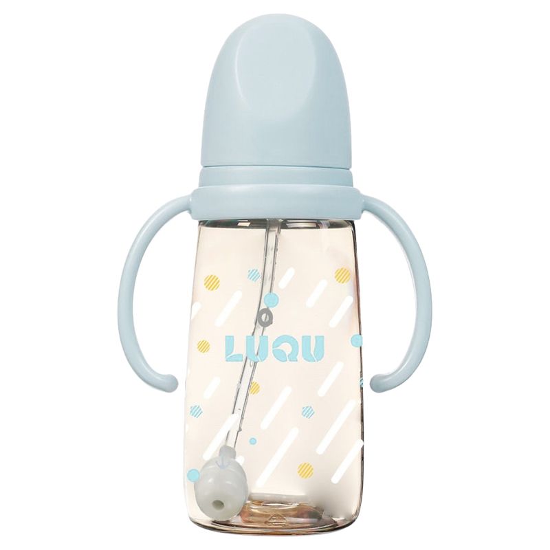 Luqu - 200Ml Neck Feeding Bottle Handle/Straw - Blue