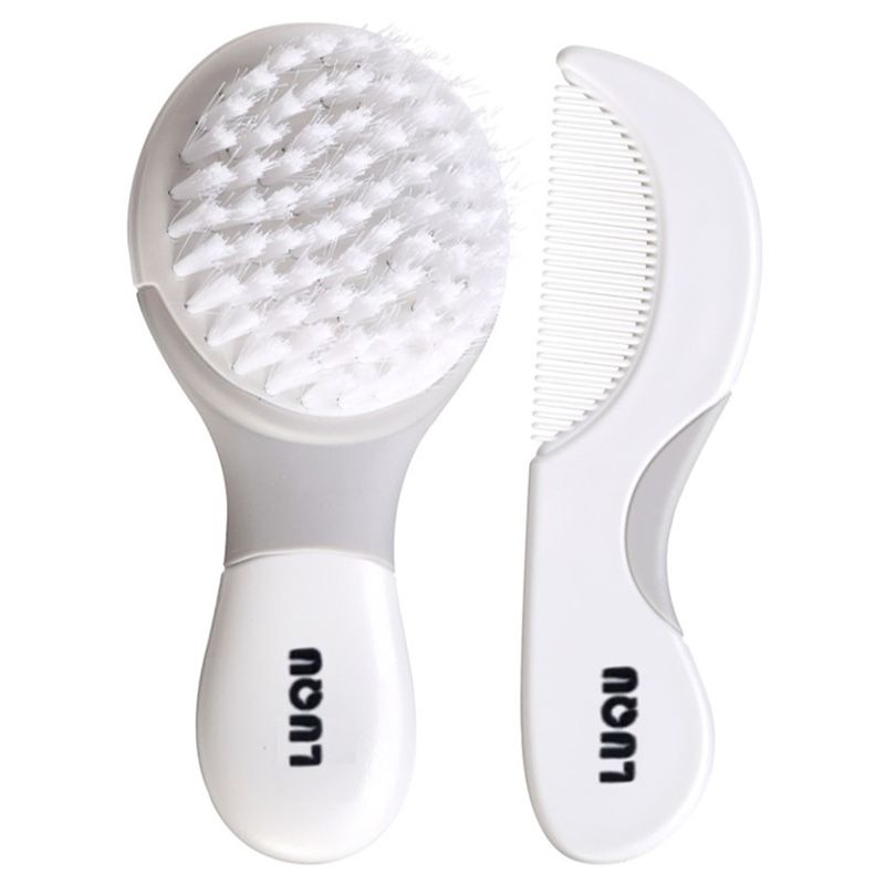 Luqu - Baby Comb And Brush Set - Grey