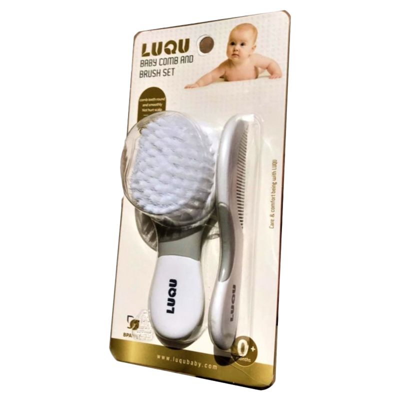 Luqu - Baby Comb And Brush Set - Grey