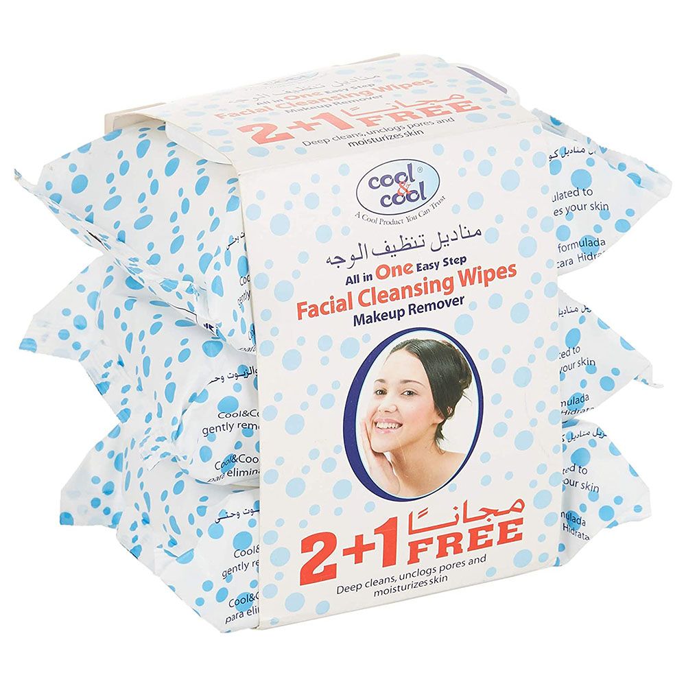 Cool & Cool - Makeup Remover Wipes 33pcs - Pack of 3