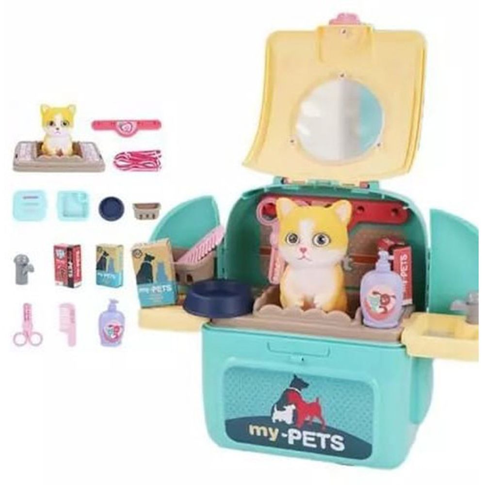 Family Center - The Pet 2-in-1 Play Set W/ Cat