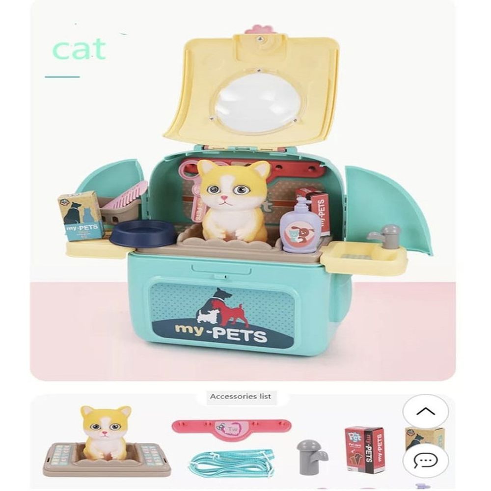 Family Center - The Pet 2-in-1 Play Set W/ Cat