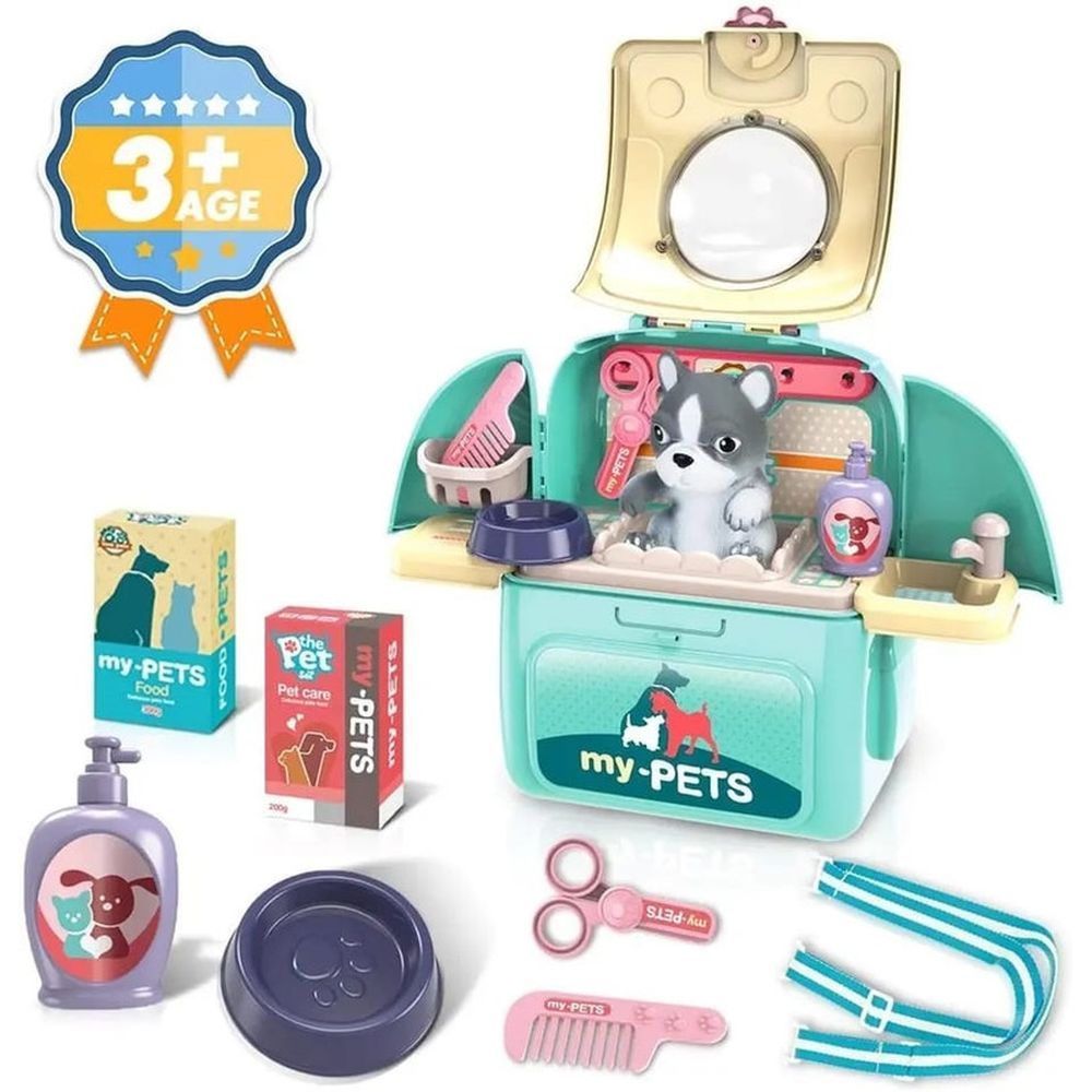 Family Center - The Pet 2-in-1 Play Set W/ Cat