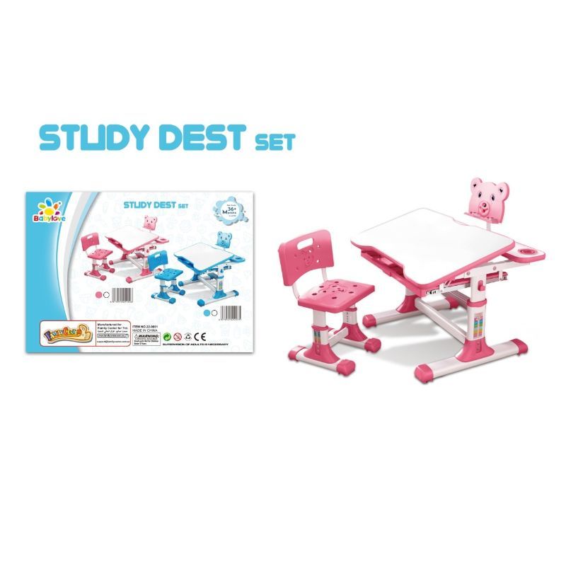 Baby Love - Adjustable Study Table & Chair 22-9001 - Pink