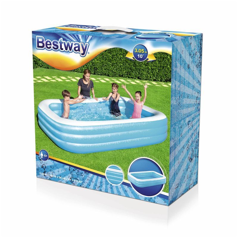 Bestway Deluxe Rectangular Family Pool - Blue