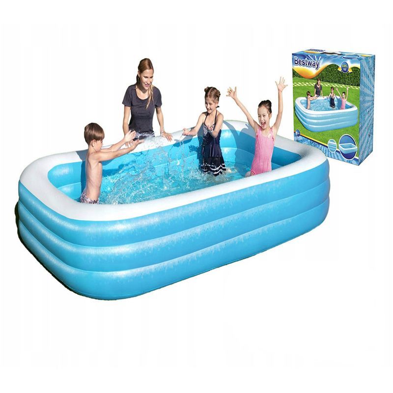 Bestway Deluxe Rectangular Family Pool - Blue