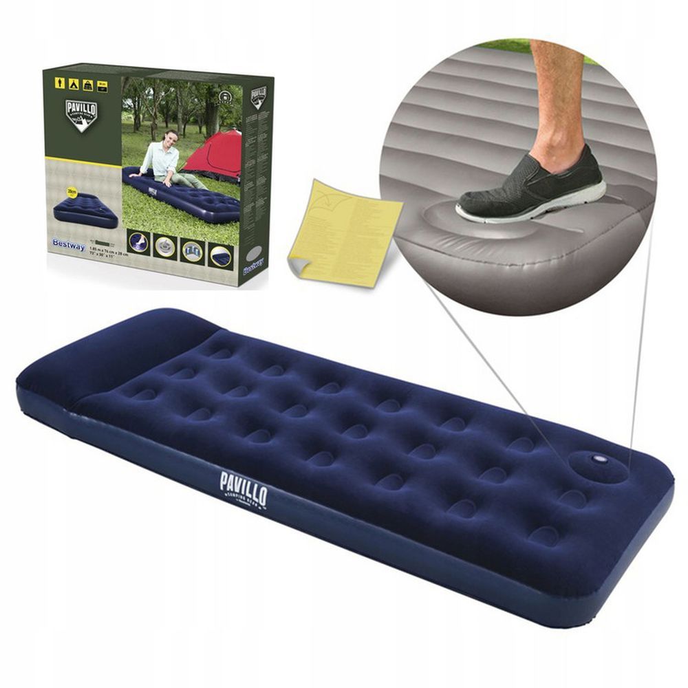 Bestway - Pavillo Airbed Jr.Twin Built-In Foot Pump - Blue