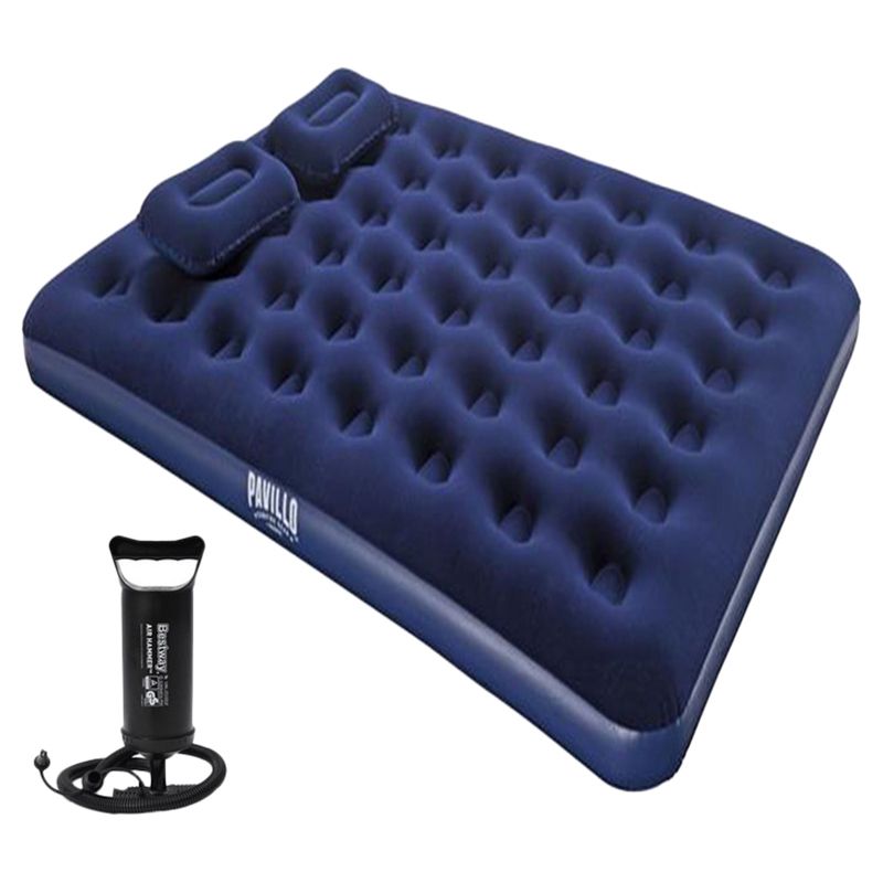 Bestway - Flocked Air Bed With Air Pump 26-67374 - Blue