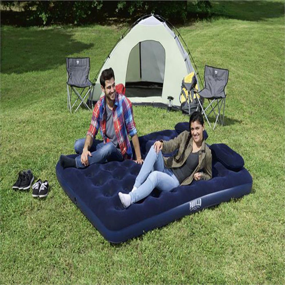 Bestway - Flocked Air Bed With Air Pump 26-67374 - Blue