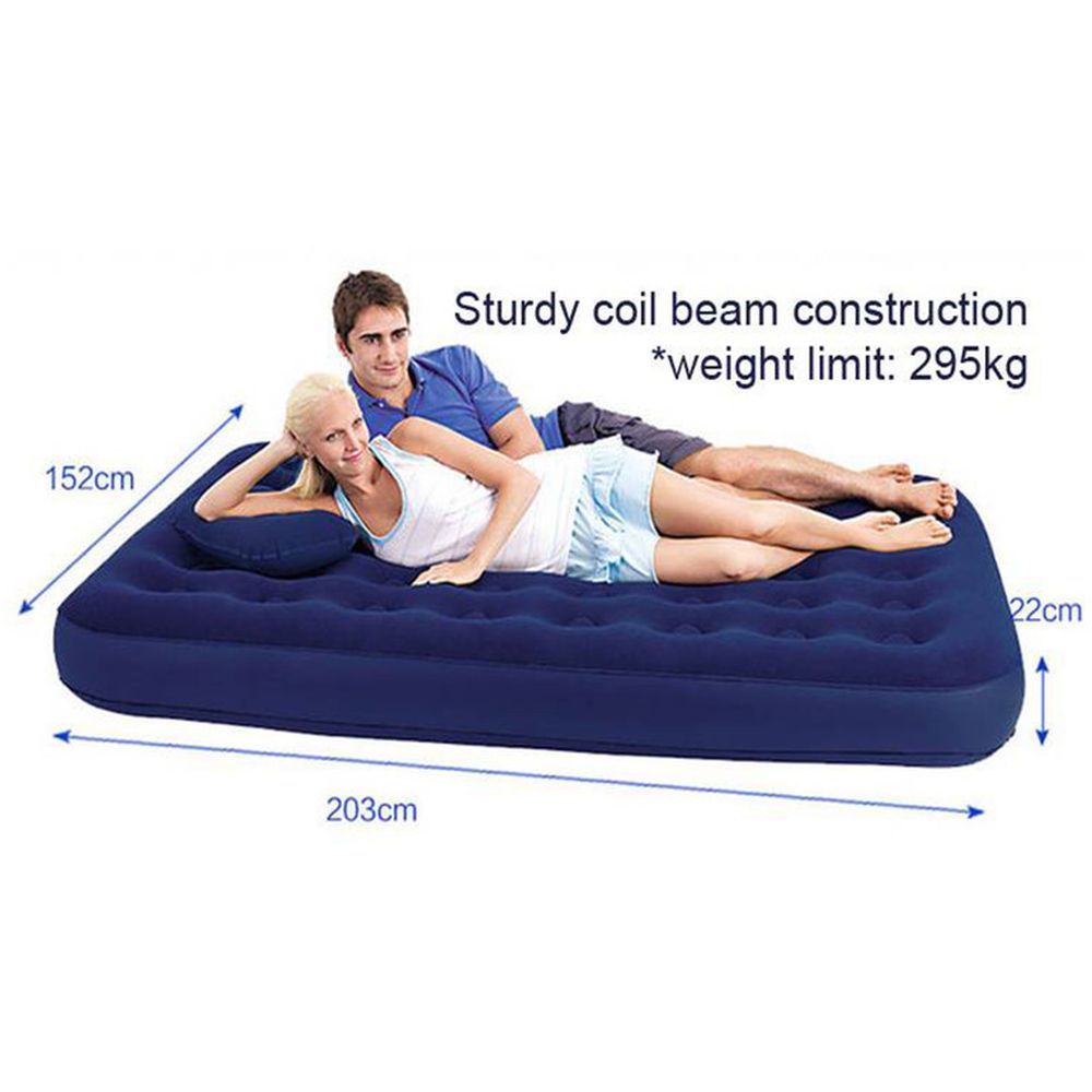 Bestway - Flocked Air Bed With Air Pump 26-67374 - Blue