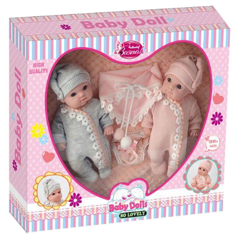 Basmah - 2 Baby Dolls So Lovely Set - 8"