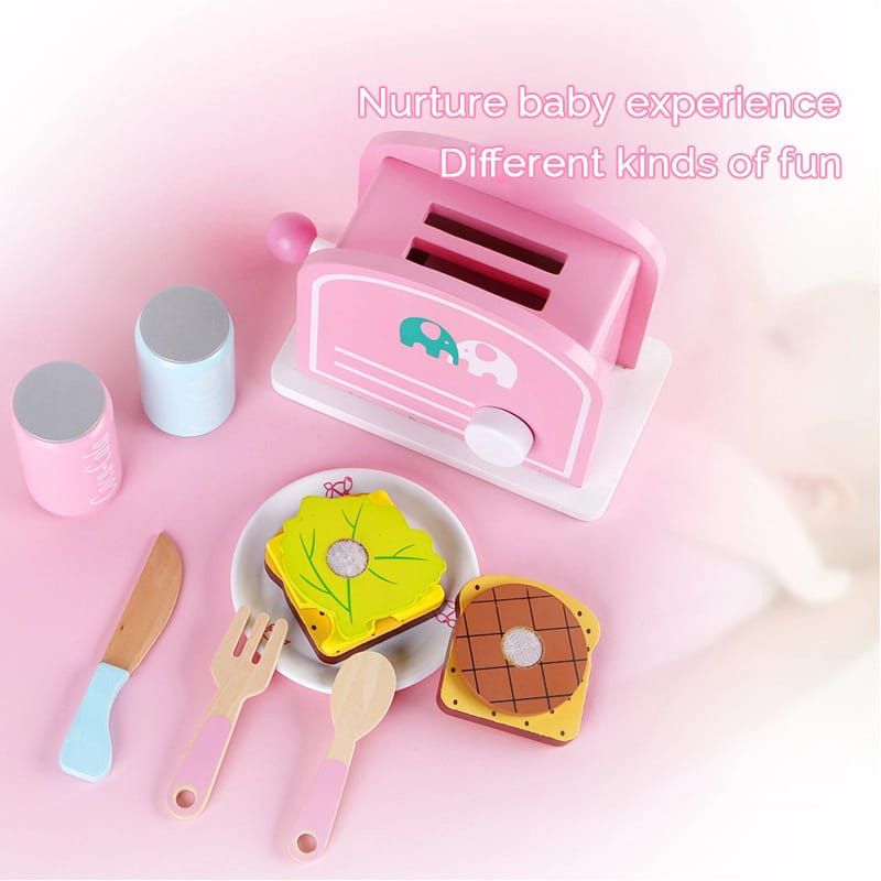 Basmah - Wooden Toaster Toy - Pink