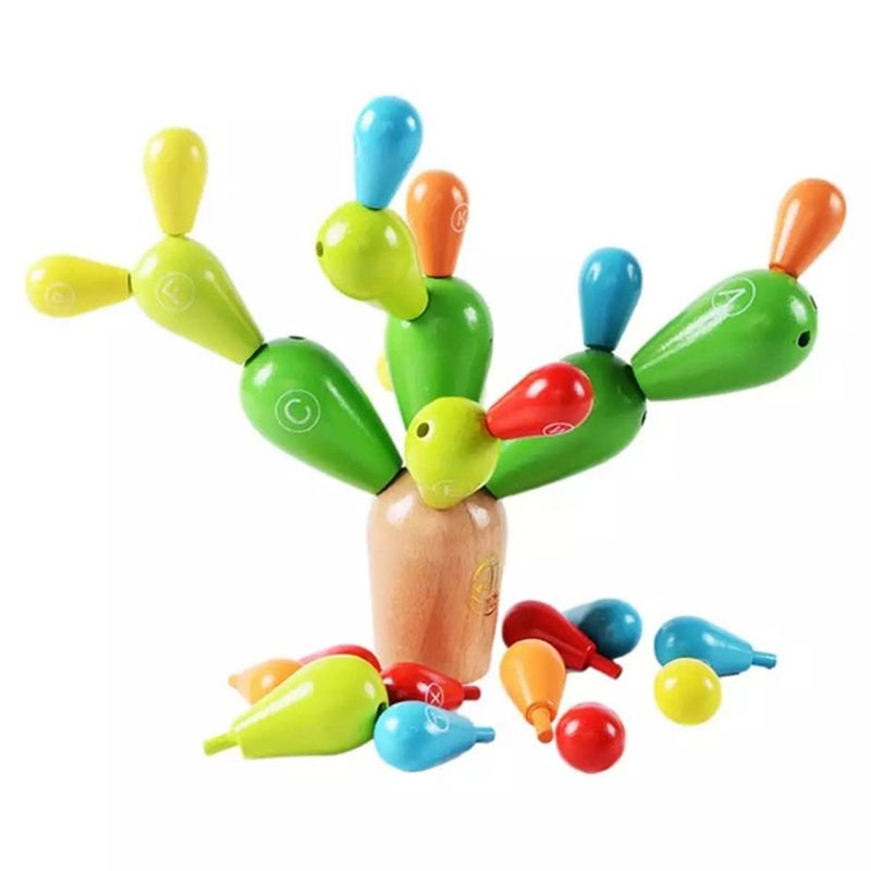 Baby Love - Wooden Educational Cactus Shape Building Blocks