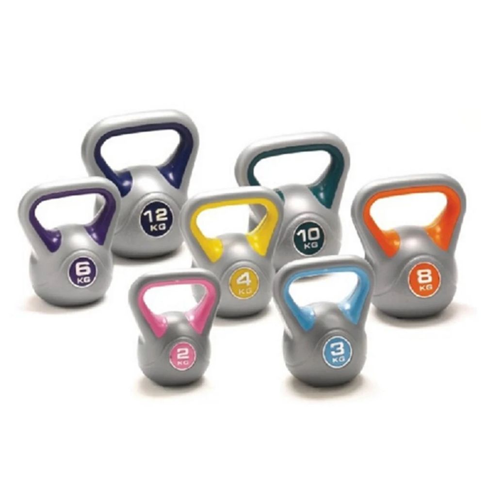 Body Builder - Cement Plastic Kettlebell Dumbbell 4KG - Assorted