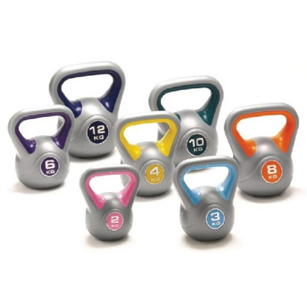 Body Builder - Cement Plastic Kettlebell Dumbbell 10KG - Assorted