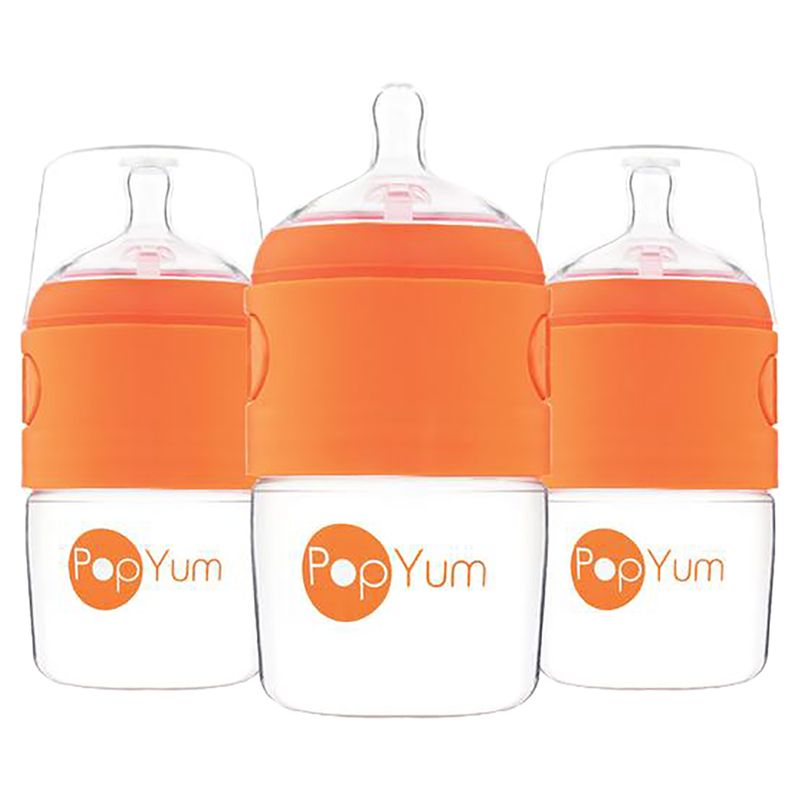 PopYum - 150ml Dispenser Baby Bottles, Pack of 3