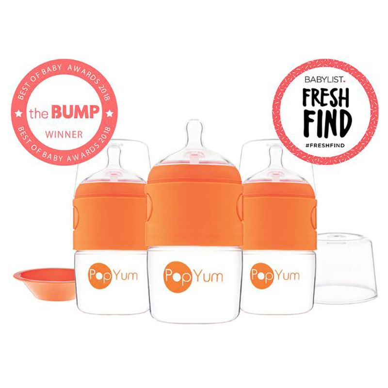 PopYum - 150ml Dispenser Baby Bottles, Pack of 3