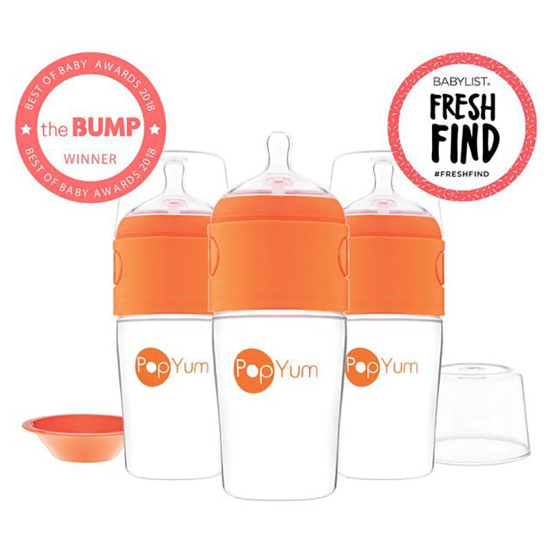 PopYum - 260ml Dispenser Baby Bottles, Pack of 3