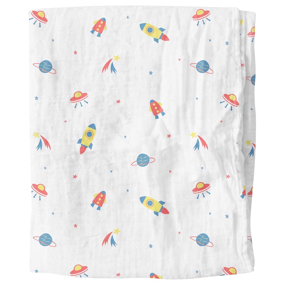 Rabitat - Pamper Soft Bamboo Swaddle - Space Rocket