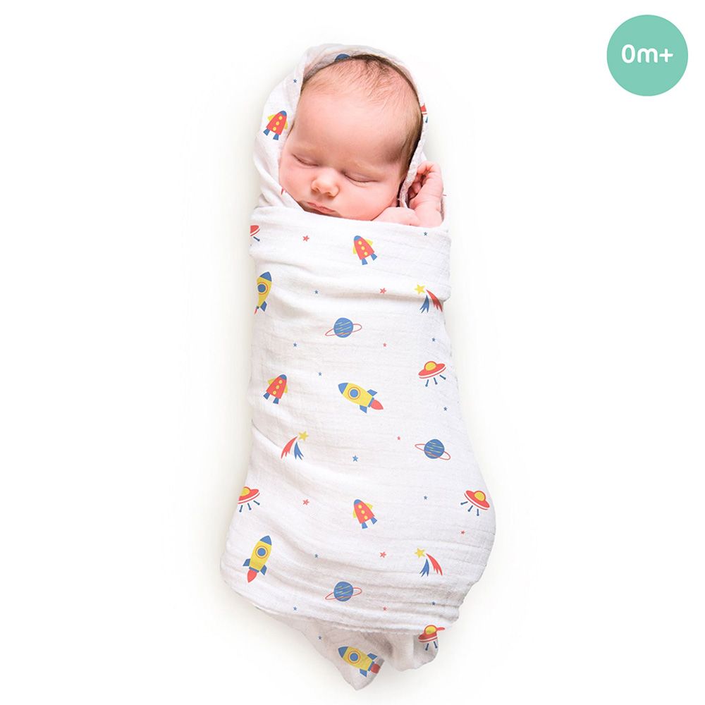 Rabitat - Pamper Soft Bamboo Swaddle - Space Rocket