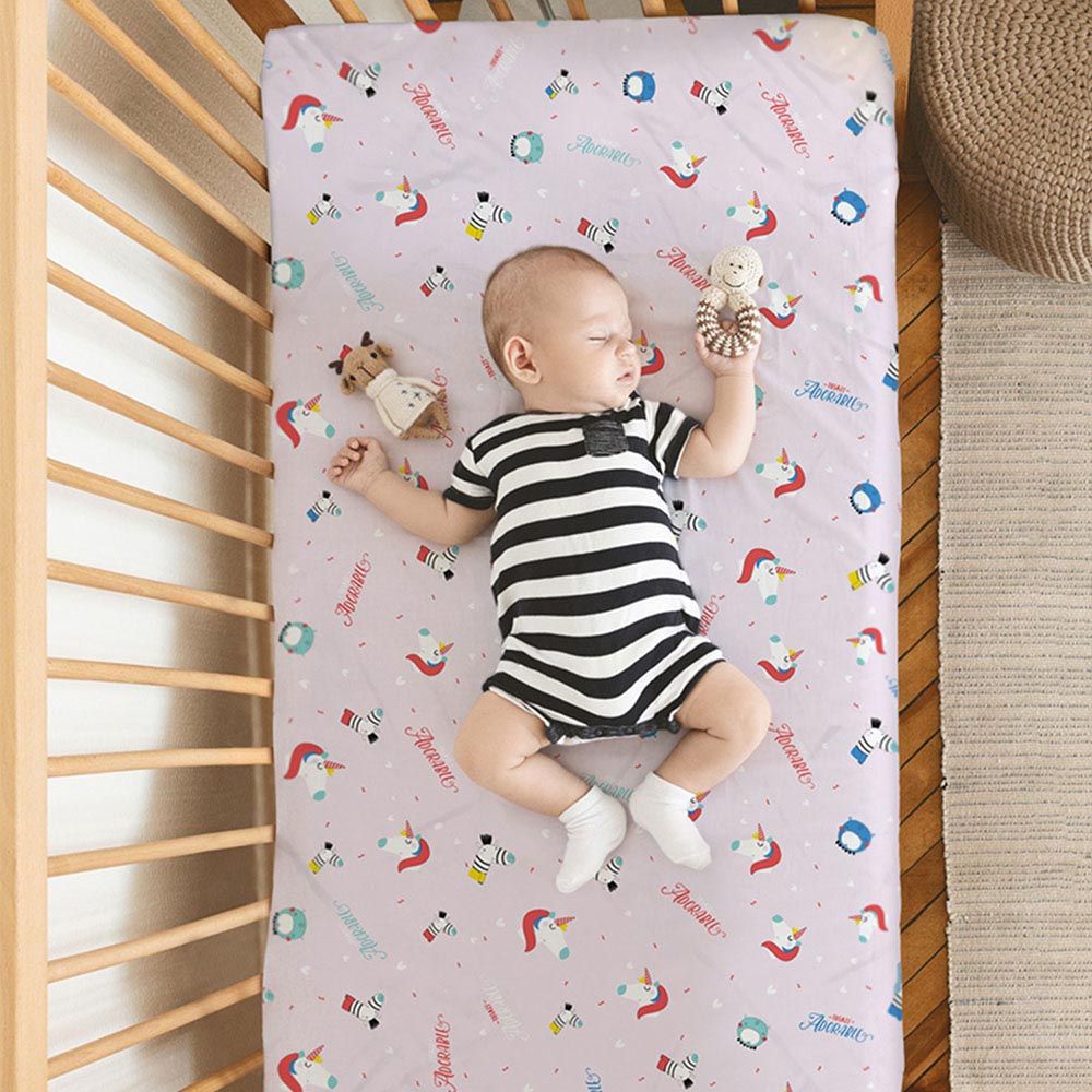 Rabitat - 100% Organic Cotton Fitted Crib Sheet - Totally Adorable