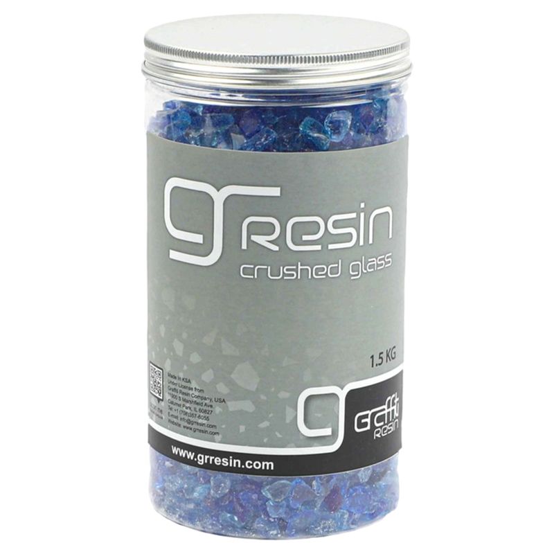 Graffiti Resin - Terrazzo Blue Glass Rough Aggregate 1.5Kg