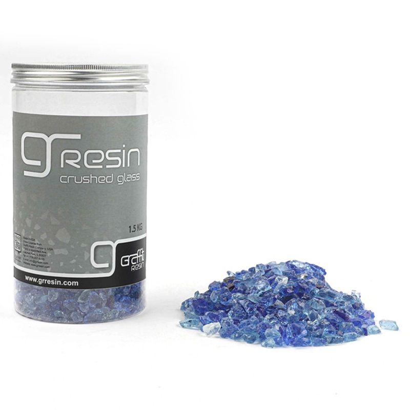 Graffiti Resin - Terrazzo Blue Glass Rough Aggregate 1.5Kg