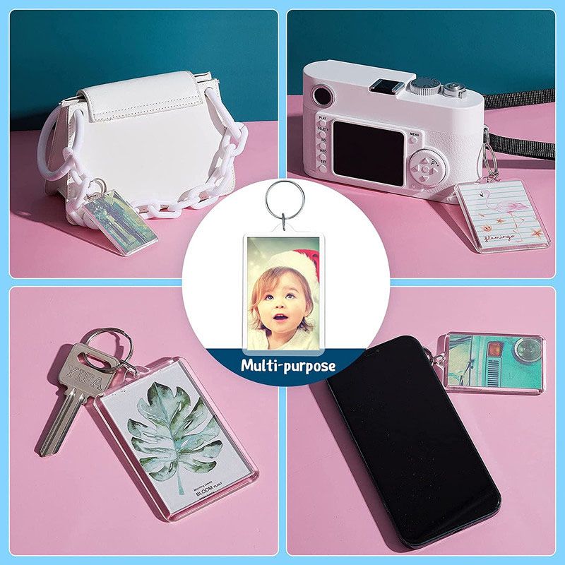 Graffiti Resin - Blank Insert Photo Picture Frame Keychain