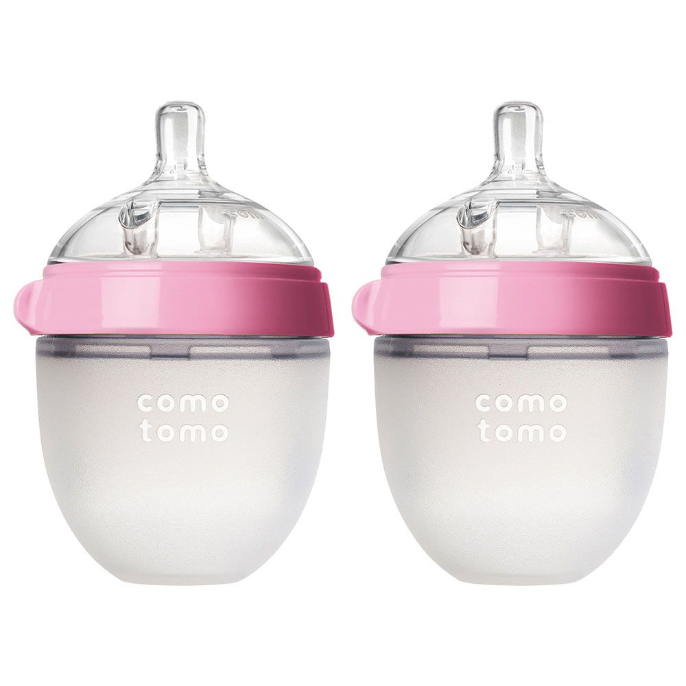 Comotomo - Natural Feel Baby Bottle - Pack of 2 - Pink - 150ml