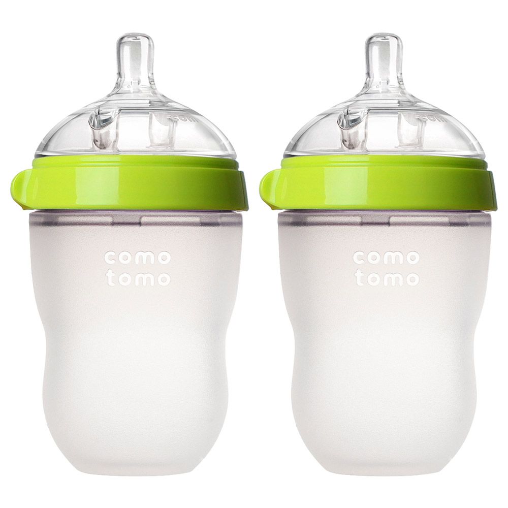 Comotomo - Natural Feel Baby Bottle - Pack of 2 - Green - 250 ml