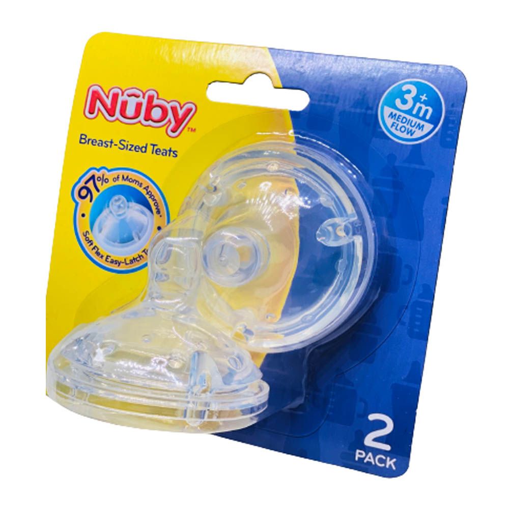 Nuby - Silicone Replacement Medium Flow Nipples - Pack of 2