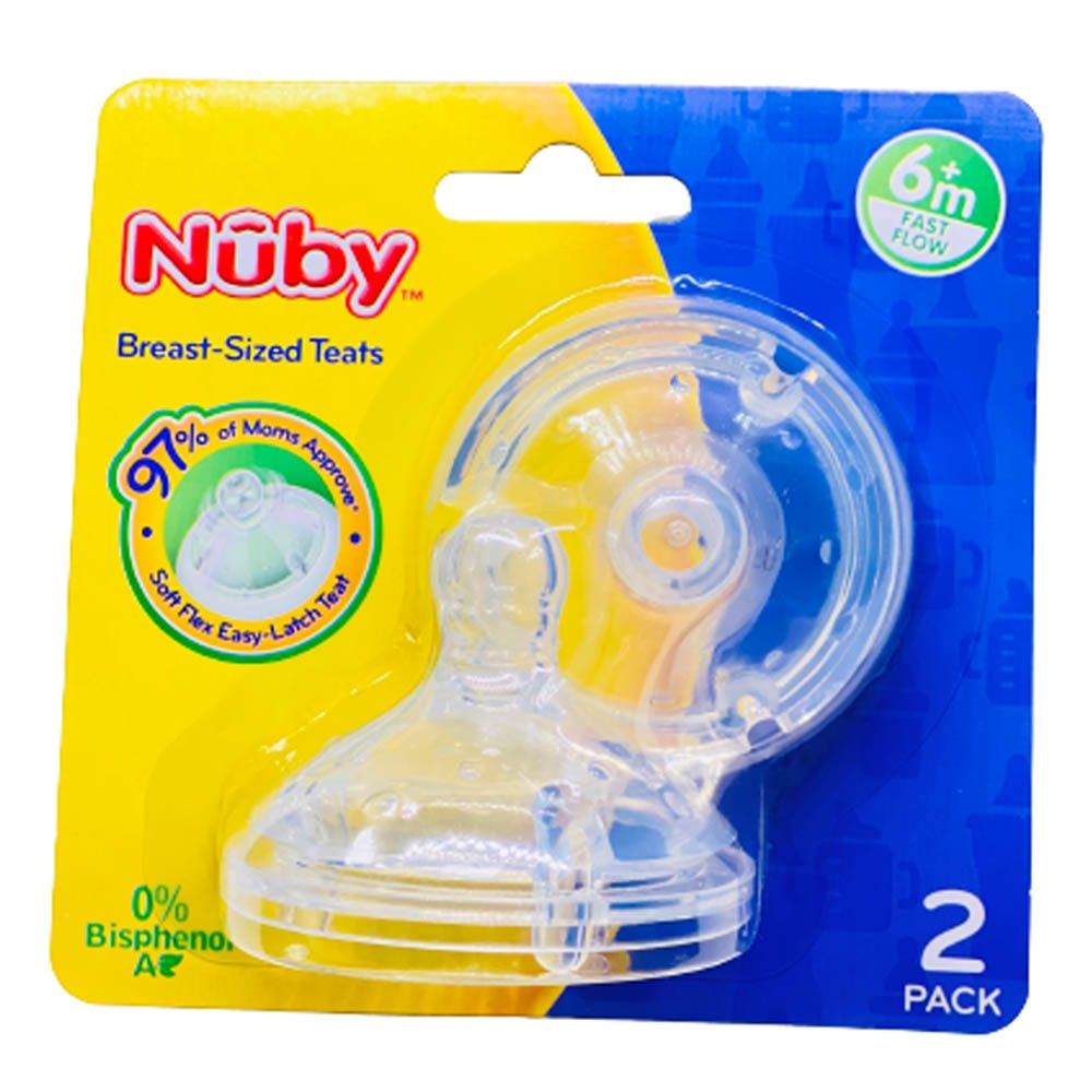 Nuby - Silicone Replacement Fast Flow Nipples - Pack of 2