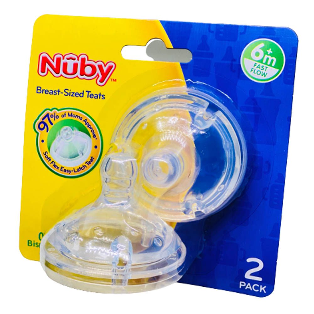 Nuby - Silicone Replacement Fast Flow Nipples - Pack of 2