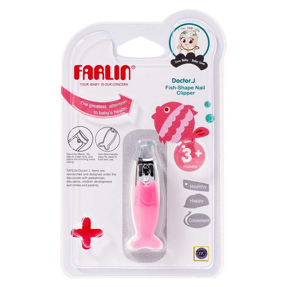 Farlin - Fish Shape Nail Clipper - Pink