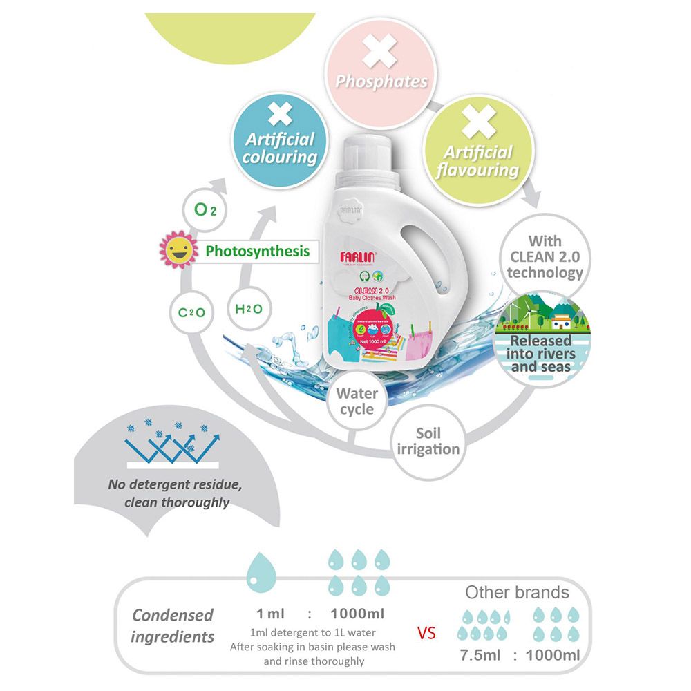 فارلن منظف ملابس الأطفال 2 0 1000 مل