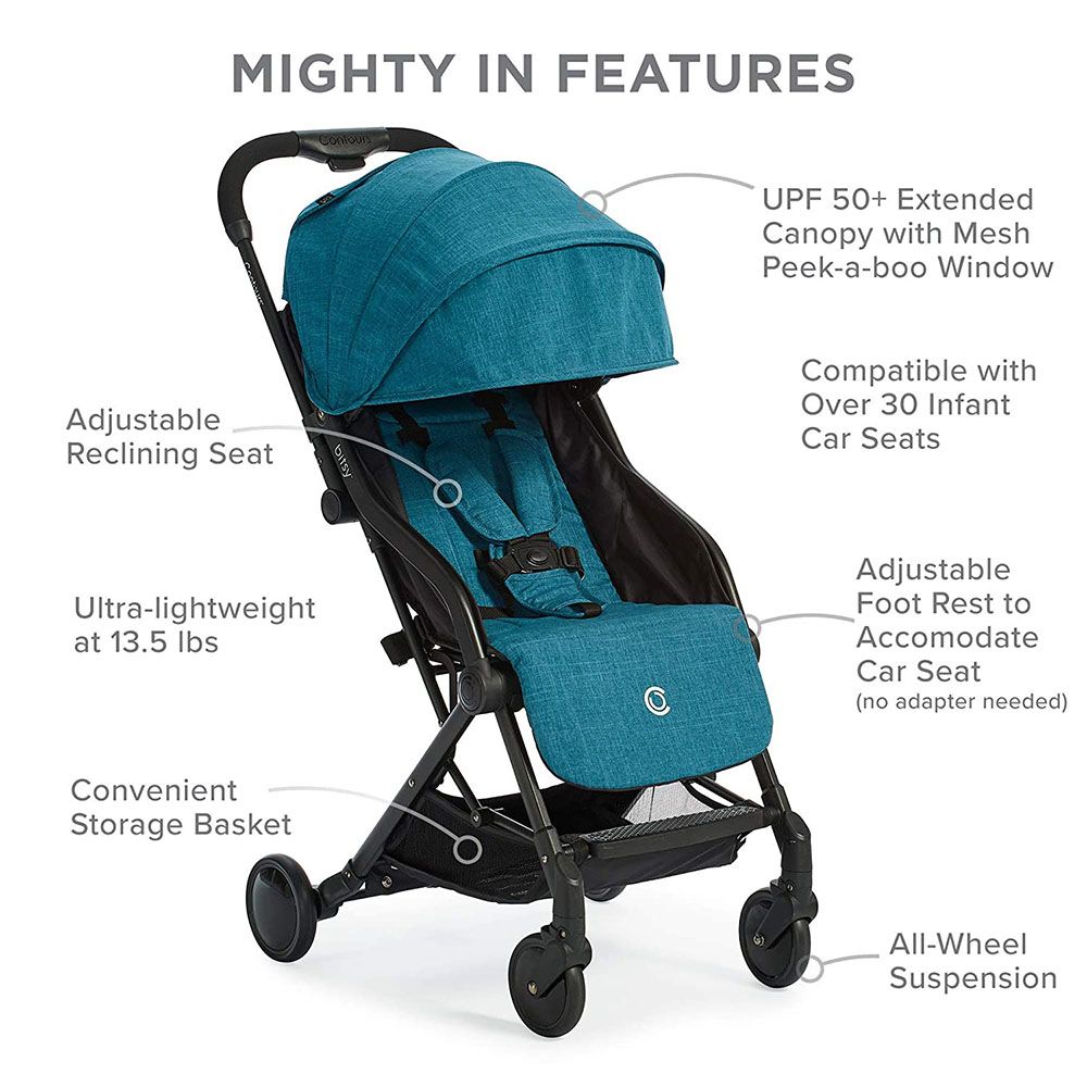 Kolcraft - Contours Bitsy Compact Fold Stroller - Blue